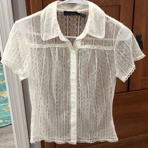The Limited cream lace top